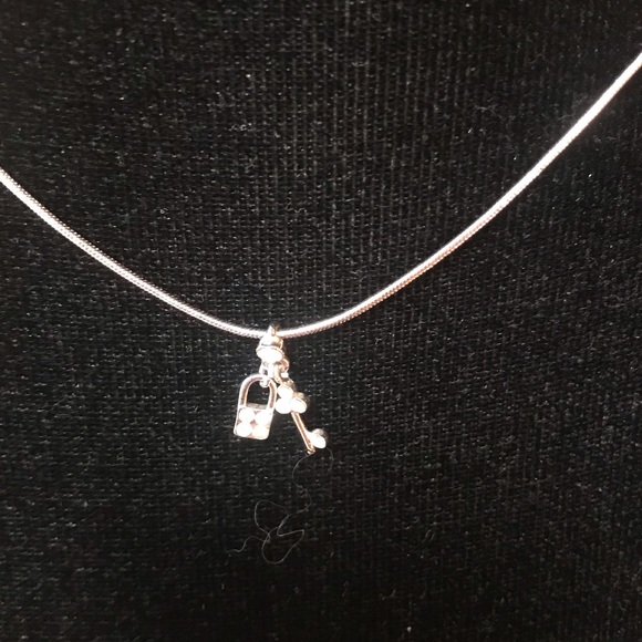 Lock and Key Silver Necklace - Picture 2 of 7